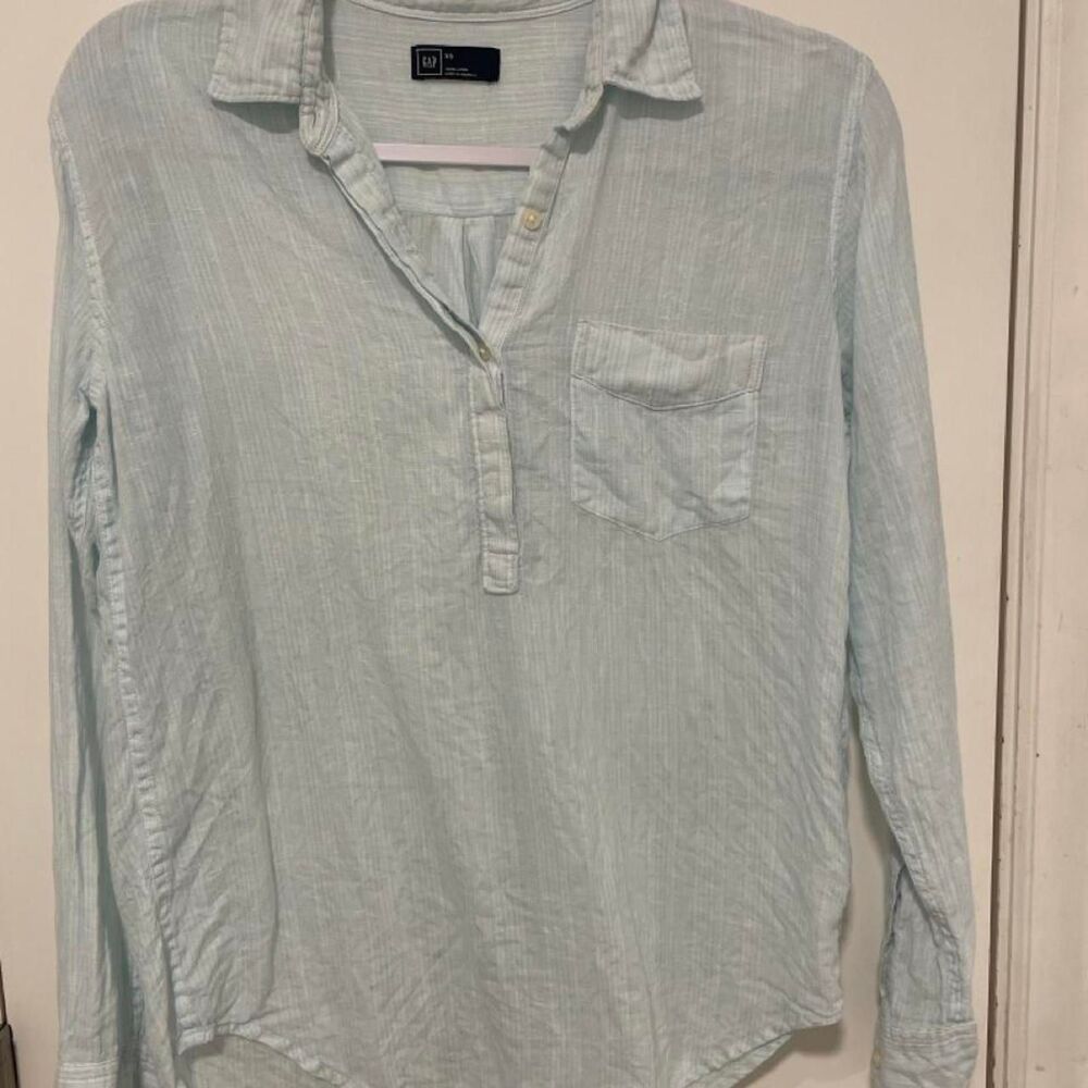 Gap Women's Blue and Green Shirt